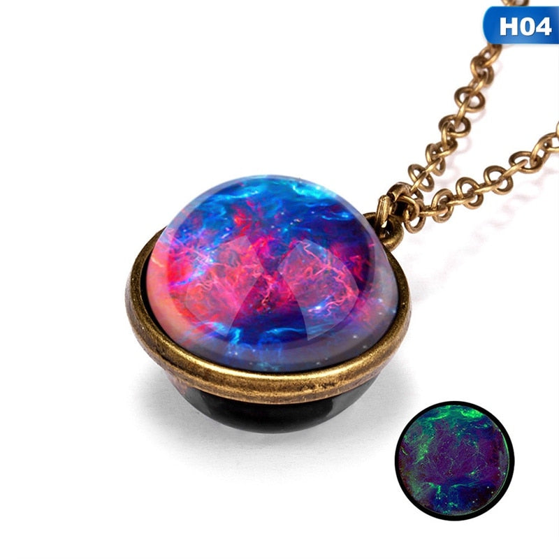 Divine Astral Bodies On Double Sided Pendant Necklace