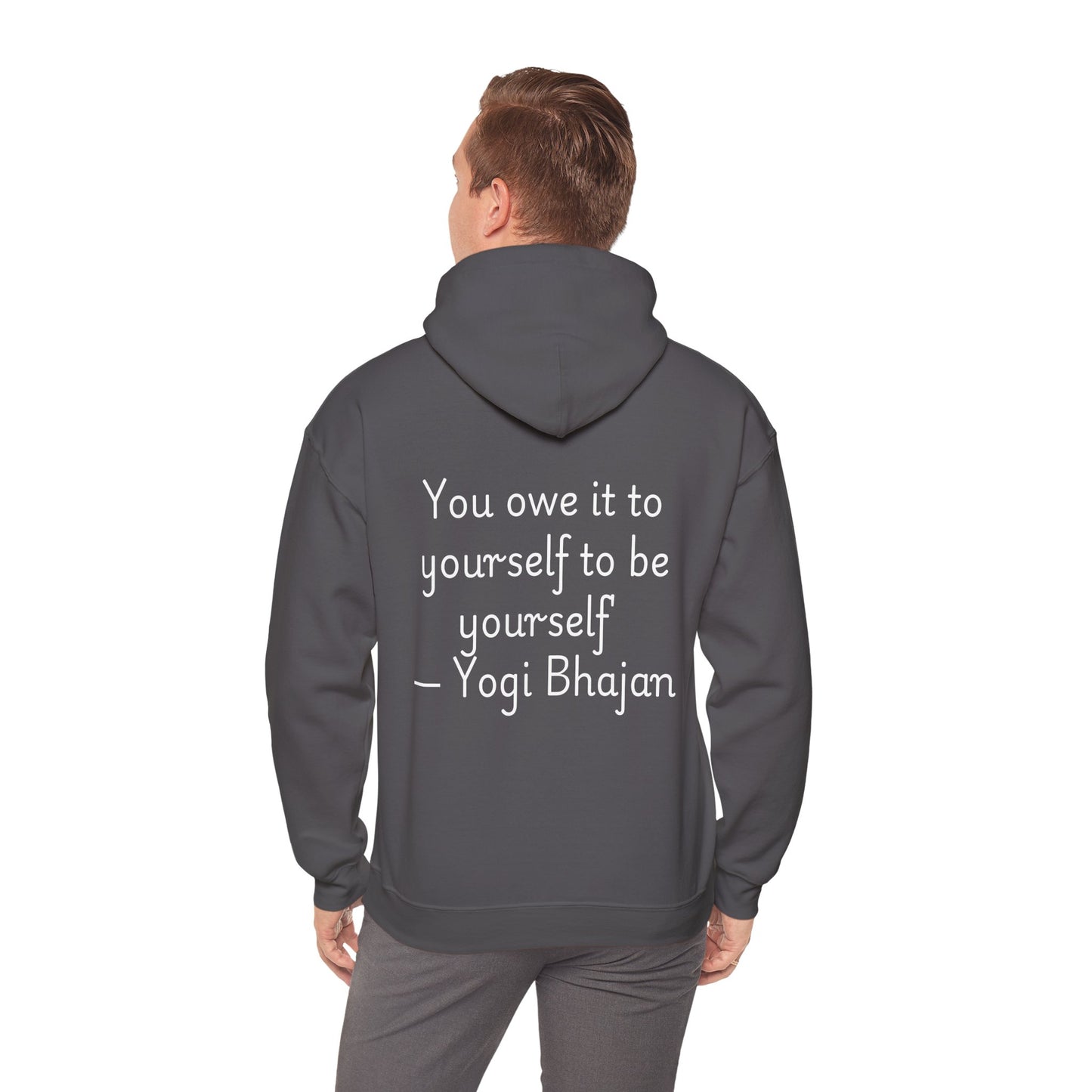 Hooded Sweatshirt with Cute Quirky Yoga Design - Life Happens Yoga Helps