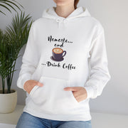 Namaste and Drink Coffee | Unisex Heavy Blend™ Hooded Sweatshirt