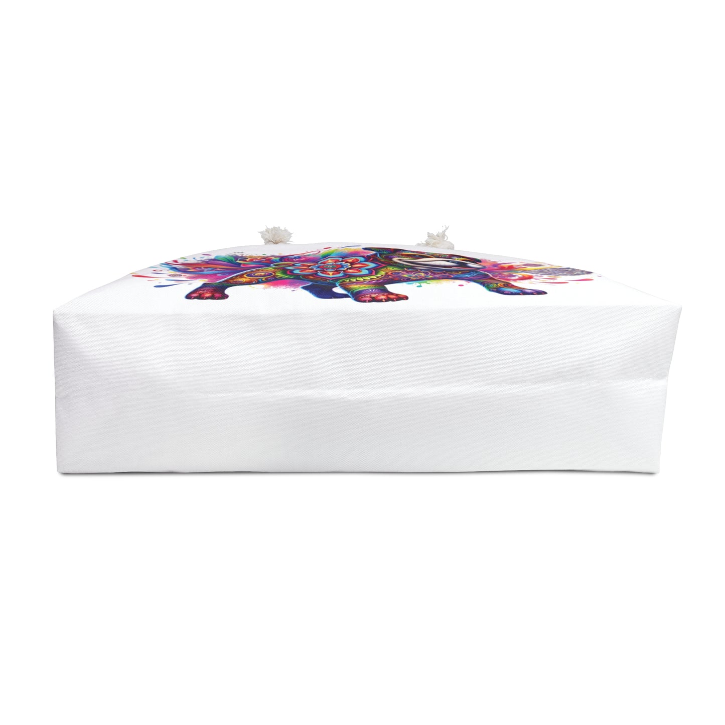 Geometric Flower with Cute Dog Weekender Bag
