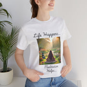 Life Happens, Meditation Helps Jersey Short Sleeve Tee