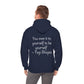Hooded Sweatshirt with Cute Quirky Yoga Design - Life Happens Yoga Helps