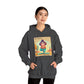 Hooded Sweatshirt with Cute Quirky Yoga Design - Life Happens Yoga Helps