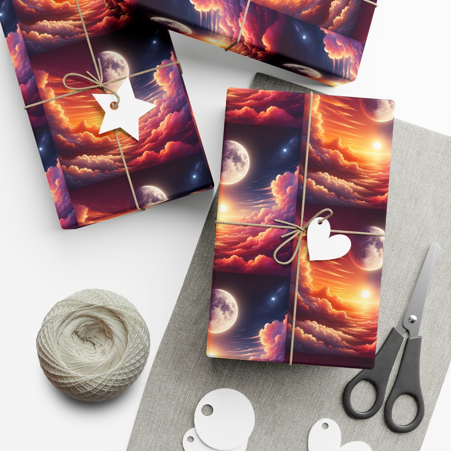 Sun and Moon Gift Wrap Paper