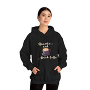 Namaste and Drink Coffee | Unisex Heavy Blend™ Hooded Sweatshirt