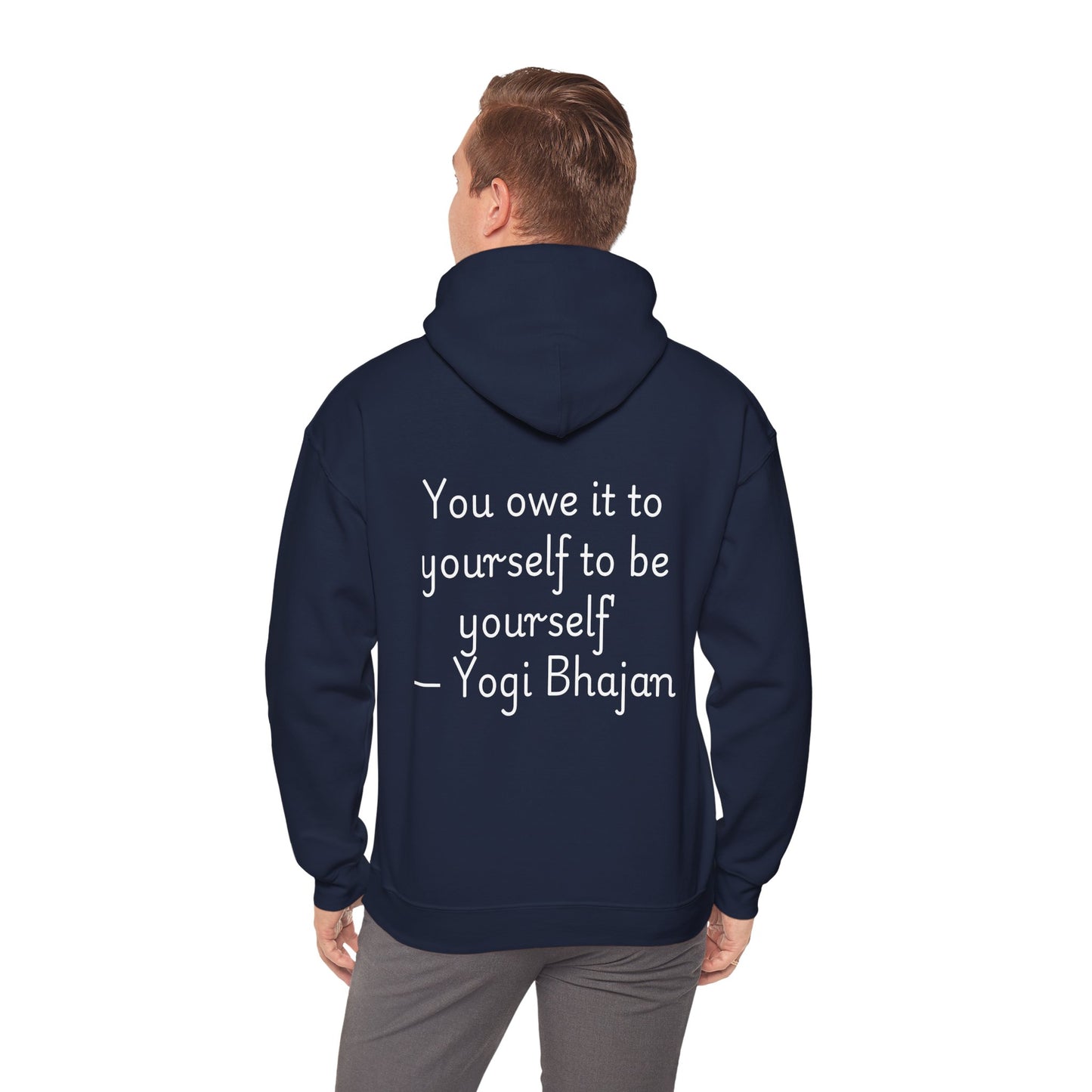 Hooded Sweatshirt with Cute Quirky Yoga Design - Life Happens Yoga Helps