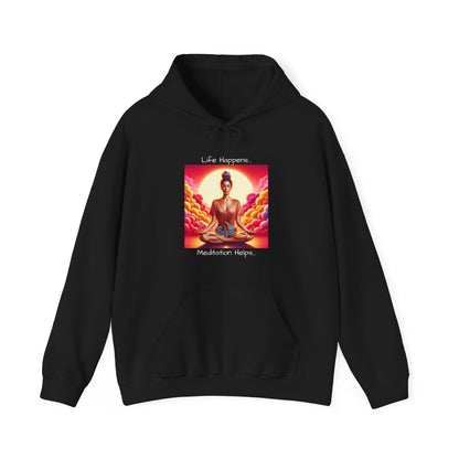 Life Happens...Meditation Helps | Unisex Heavy Blend™ Hooded Sweatshirt