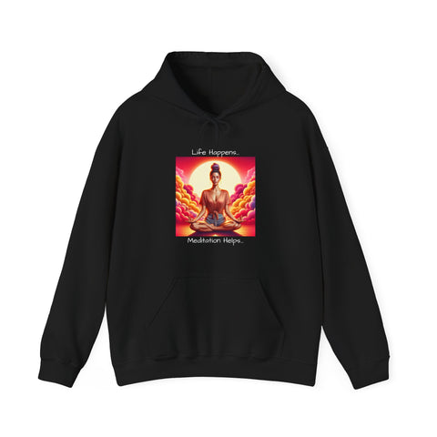 Life Happens...Meditation Helps | Unisex Heavy Blend™ Hooded Sweatshirt