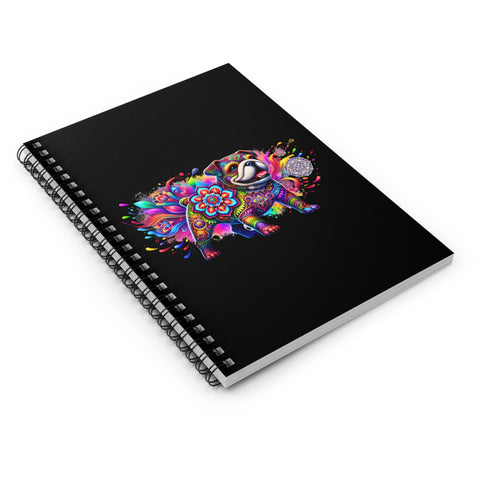 Colorful Mandal Bulldog Notebook - Spiral Notebook