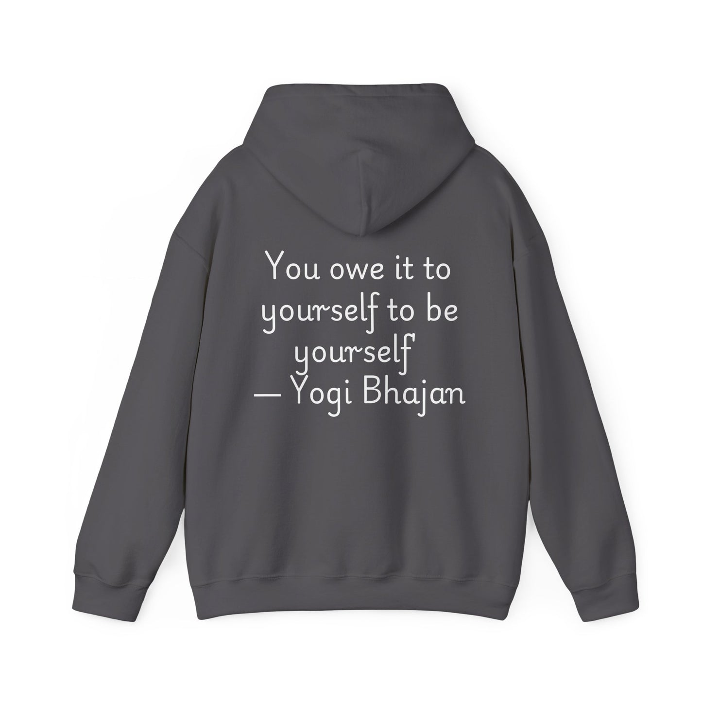 Hooded Sweatshirt with Cute Quirky Yoga Design - Life Happens Yoga Helps