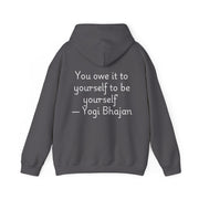 Hooded Sweatshirt with Cute Quirky Yoga Design - Life Happens Yoga Helps