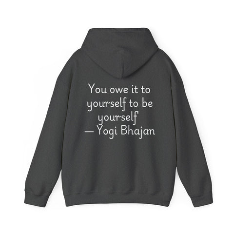 Hooded Sweatshirt with Cute Quirky Yoga Design - Life Happens Yoga Helps