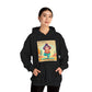 Hooded Sweatshirt with Cute Quirky Yoga Design - Life Happens Yoga Helps