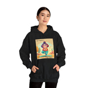 Hooded Sweatshirt with Cute Quirky Yoga Design - Life Happens Yoga Helps