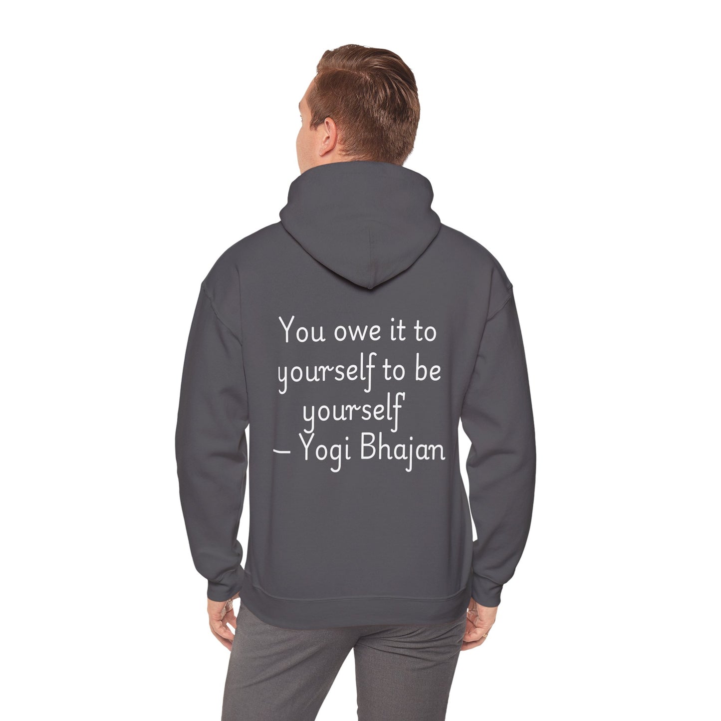 Hooded Sweatshirt with Cute Quirky Yoga Design - Life Happens Yoga Helps