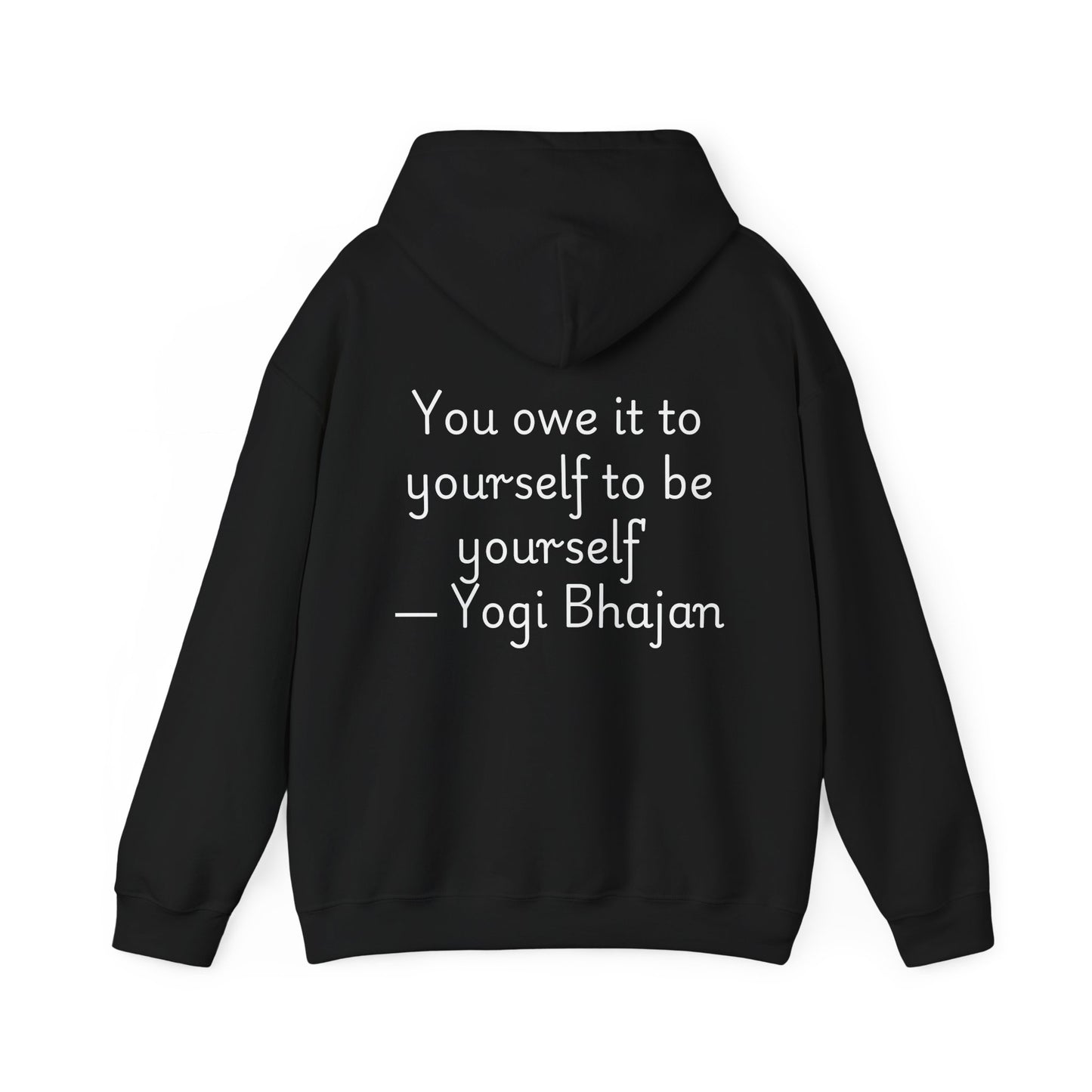 Hooded Sweatshirt with Cute Quirky Yoga Design - Life Happens Yoga Helps