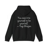Hooded Sweatshirt with Cute Quirky Yoga Design - Life Happens Yoga Helps