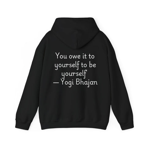 Hooded Sweatshirt with Cute Quirky Yoga Design - Life Happens Yoga Helps