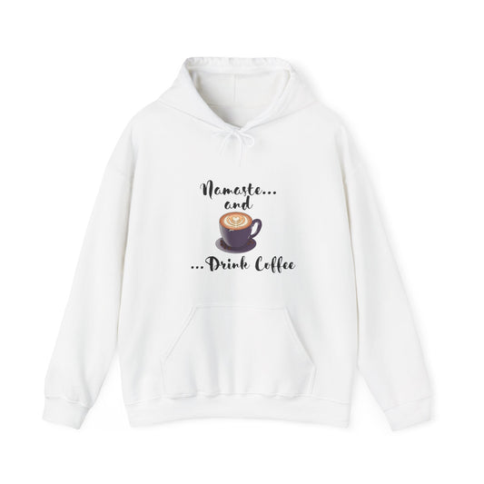 Namaste and Drink Coffee | Unisex Heavy Blend™ Hooded Sweatshirt