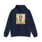 Hooded Sweatshirt with Cute Quirky Yoga Design - Life Happens Yoga Helps