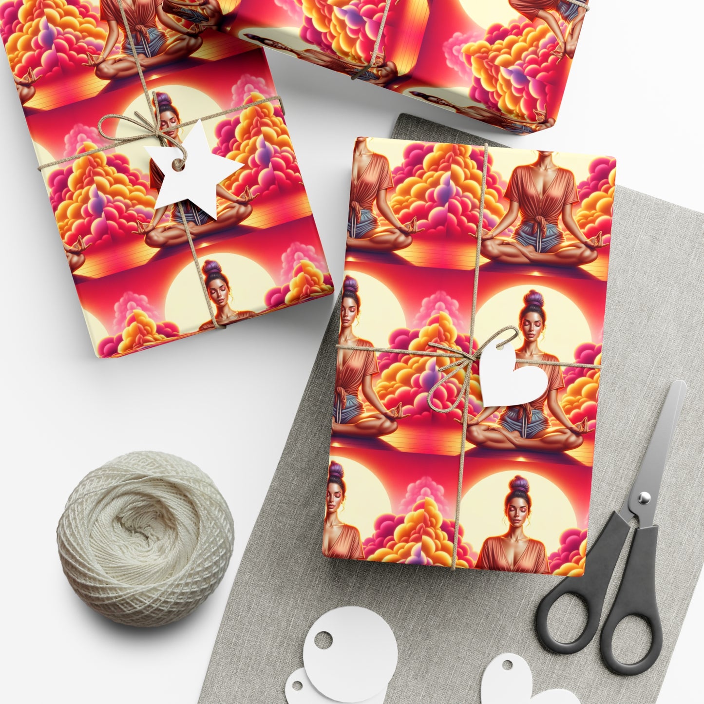Girl Meditating Gift Wrap Papers