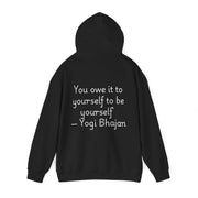 Hooded Sweatshirt with Cute Quirky Yoga Design - Life Happens Yoga Helps
