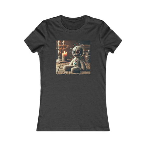 Funny Voodoo Doll Women's Tee - Thinking of You Graphic Shirt