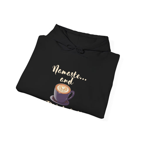 Namaste and Drink Coffee | Unisex Heavy Blend™ Hooded Sweatshirt