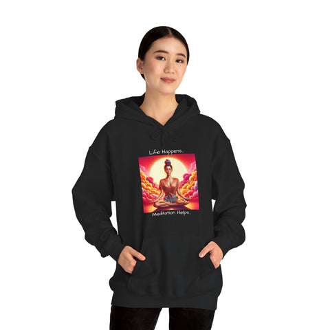 Life Happens...Meditation Helps | Unisex Heavy Blend™ Hooded Sweatshirt