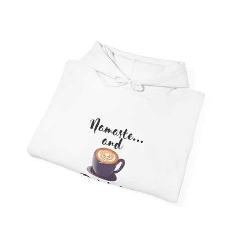 Namaste and Drink Coffee | Unisex Heavy Blend™ Hooded Sweatshirt