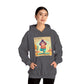 Hooded Sweatshirt with Cute Quirky Yoga Design - Life Happens Yoga Helps