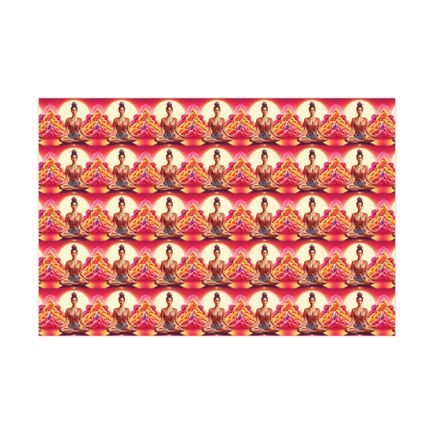 Girl Meditating Gift Wrap Papers