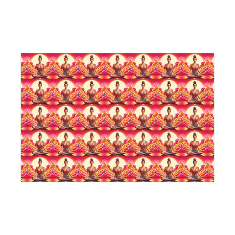 Girl Meditating Gift Wrap Papers