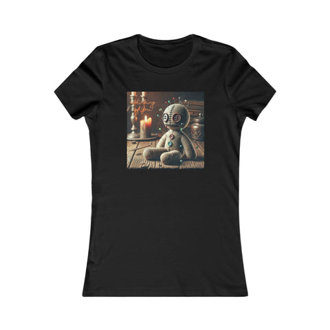 Funny Voodoo Doll Women's Tee - Thinking of You Graphic Shirt