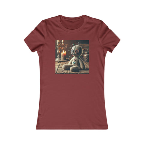 Funny Voodoo Doll Women's Tee - Thinking of You Graphic Shirt