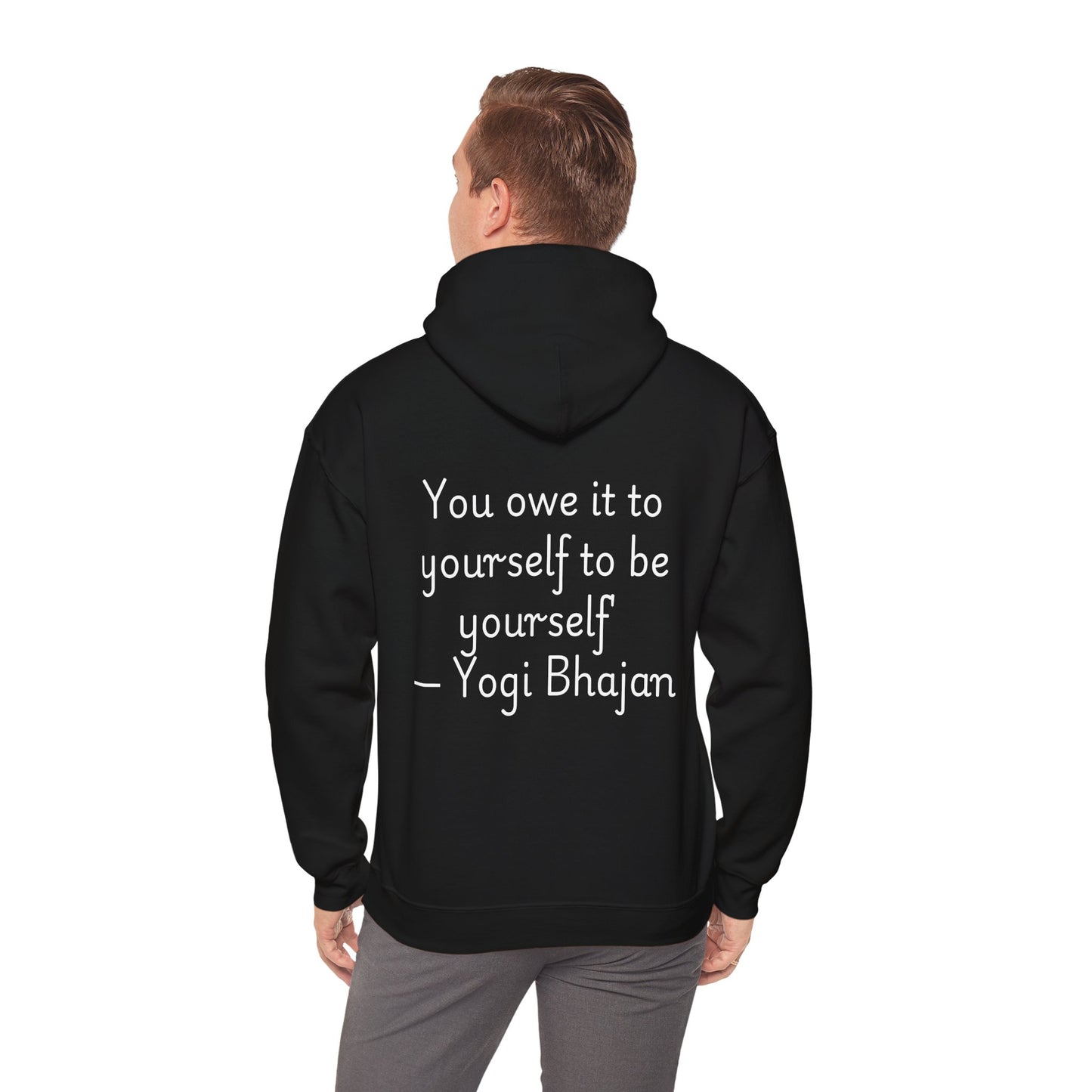 Hooded Sweatshirt with Cute Quirky Yoga Design - Life Happens Yoga Helps