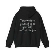 Hooded Sweatshirt with Cute Quirky Yoga Design - Life Happens Yoga Helps
