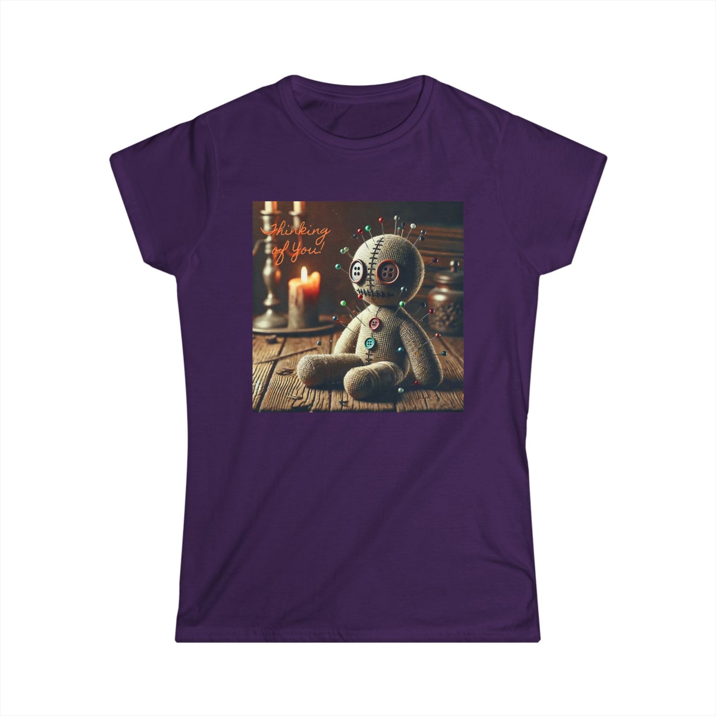 Funny Voodoo Doll Women's Tee - Thinking of You Graphic Shirt