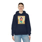 Hooded Sweatshirt with Cute Quirky Yoga Design - Life Happens Yoga Helps
