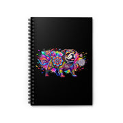 Colorful Mandal Bulldog Notebook - Spiral Notebook