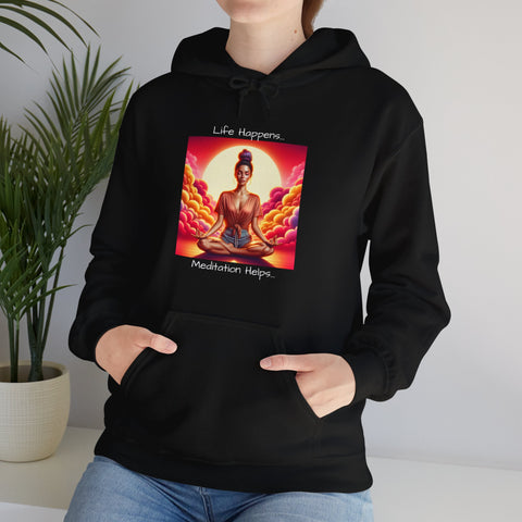 Life Happens...Meditation Helps | Unisex Heavy Blend™ Hooded Sweatshirt