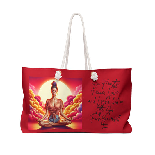 Serenity Weekender Bag with Sunset Meditation Design