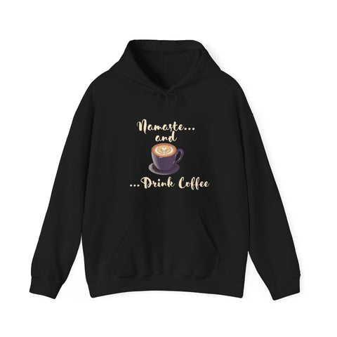 Namaste and Drink Coffee | Unisex Heavy Blend™ Hooded Sweatshirt