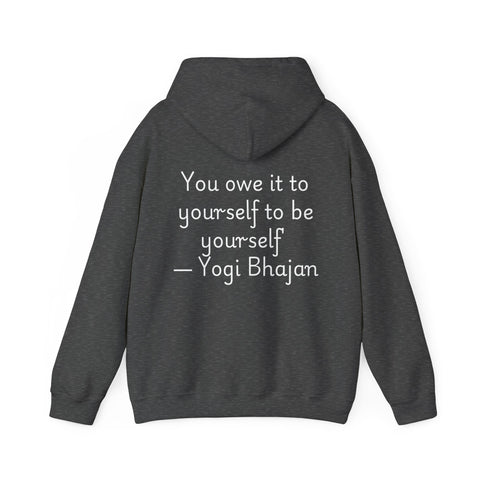 Hooded Sweatshirt with Cute Quirky Yoga Design - Life Happens Yoga Helps
