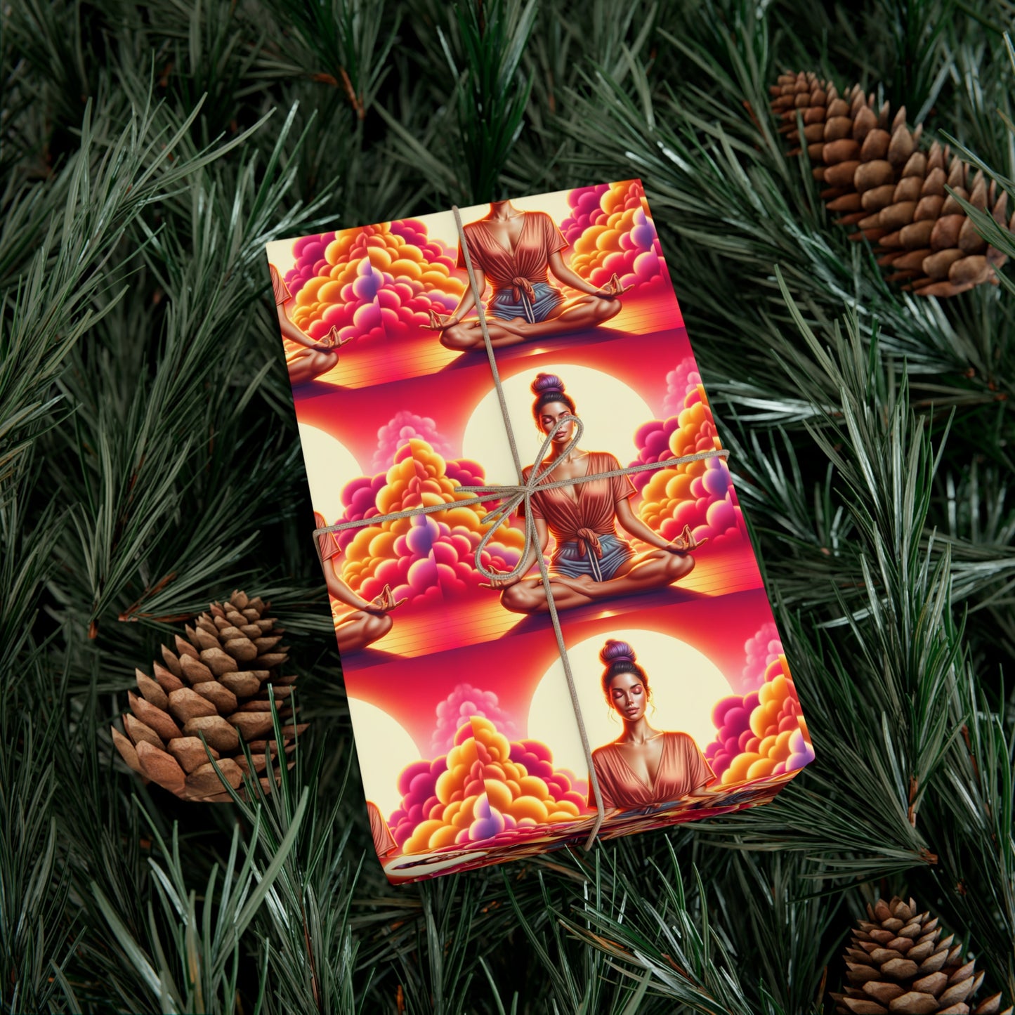 Girl Meditating Gift Wrap Papers