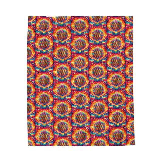 Metatron's Cube Velveteen Plush Blanket