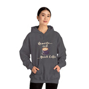 Namaste and Drink Coffee | Unisex Heavy Blend™ Hooded Sweatshirt