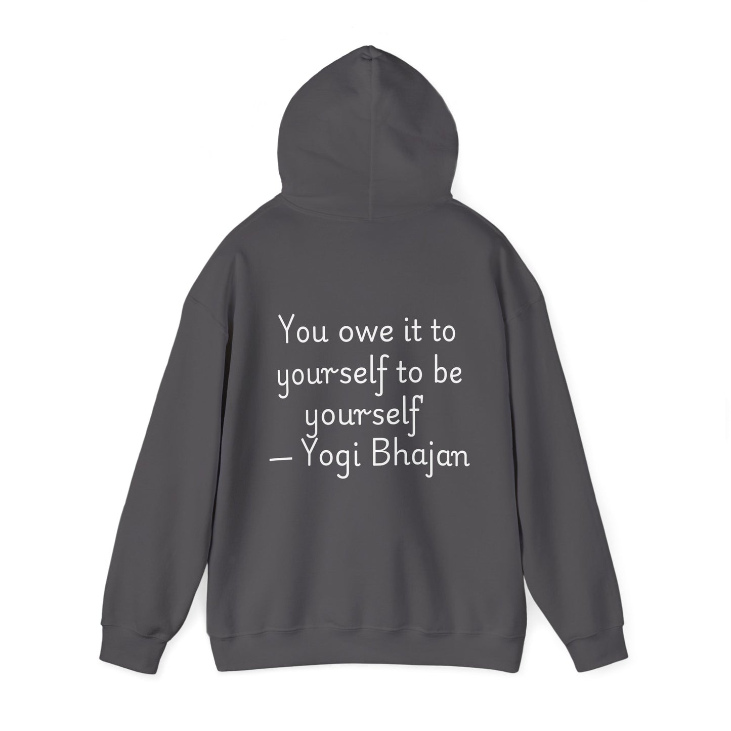Hooded Sweatshirt with Cute Quirky Yoga Design - Life Happens Yoga Helps