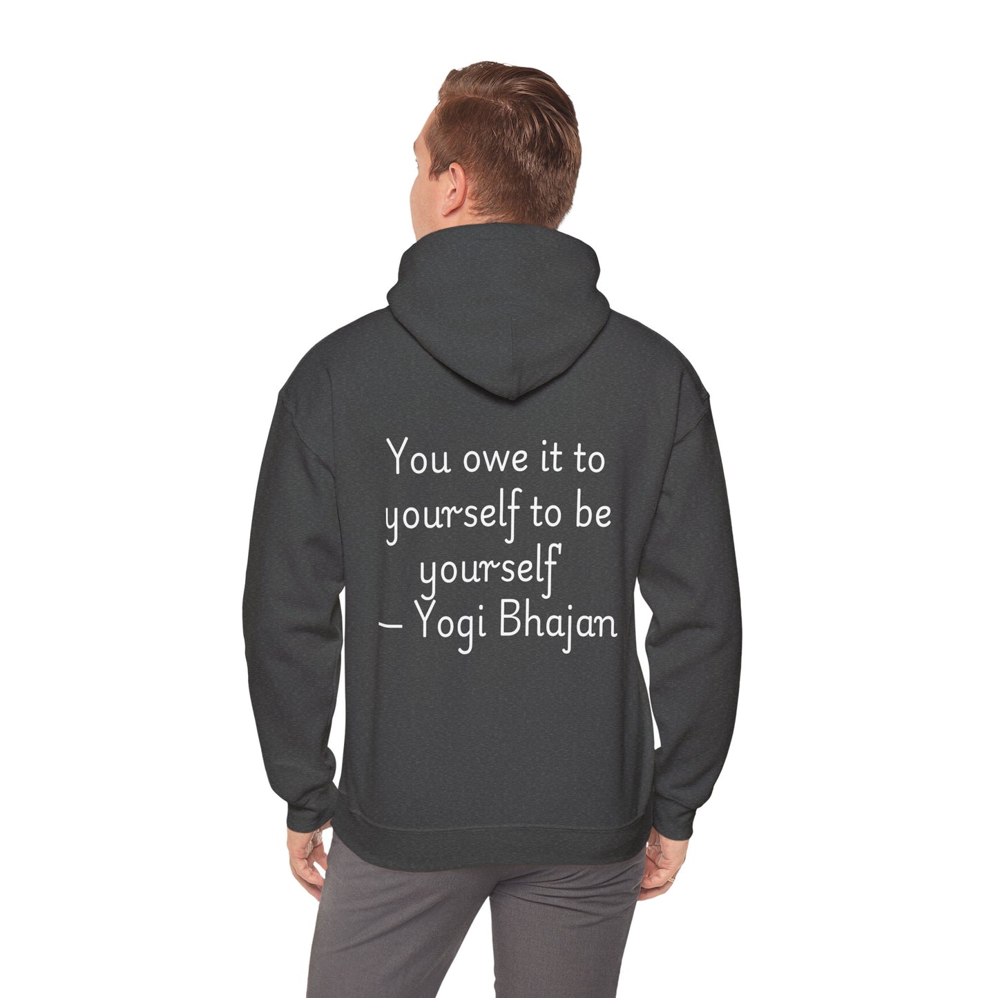 Hooded Sweatshirt with Cute Quirky Yoga Design - Life Happens Yoga Helps
