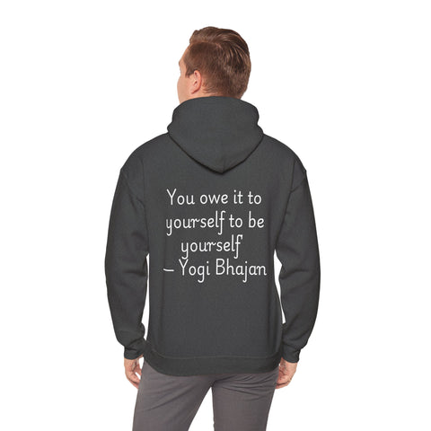 Hooded Sweatshirt with Cute Quirky Yoga Design - Life Happens Yoga Helps